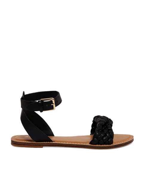 Black Ankle Strap Flat Sandals | New Look-sgquangbinhtourist.com.vn