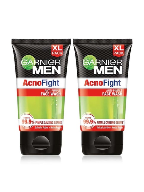 Garnier Men Acno Fight Face Wash for Pimple &amp; Acne Prone Skin - 150 gm (Pack of 2)