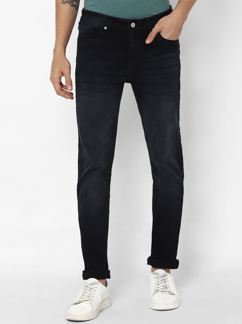 Forever 21 Black Cotton Regular Fit Jeans