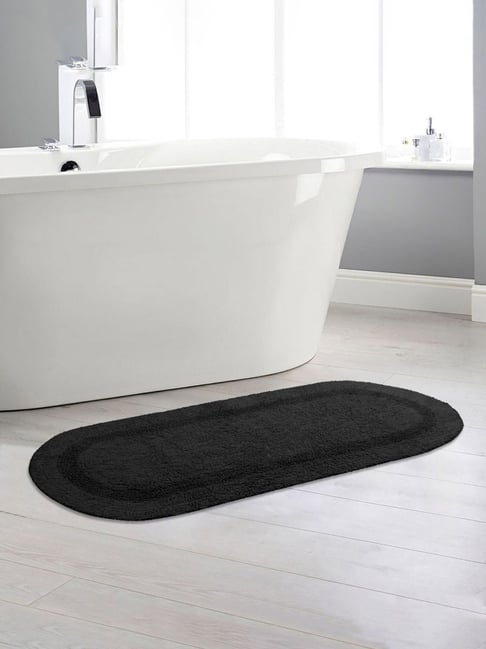 Saral Home Abstract Dark Grey Cotton Multiuse Bath Mats - Set of 2-image-35