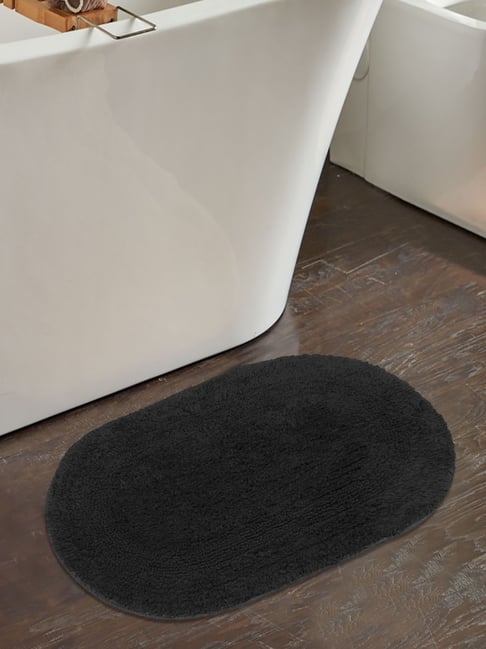 Saral Home Abstract Dark Grey Cotton Multiuse Bath Mats - Set of 2-image-23