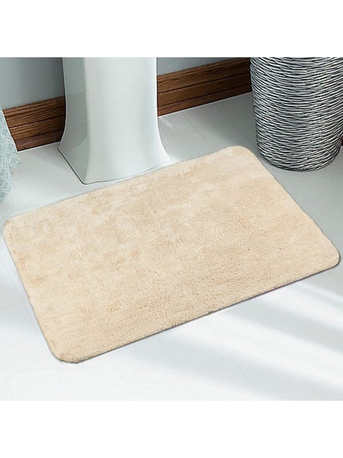Saral Home Abstract Beige Cotton Anti-Skid Bath Mat-image-10