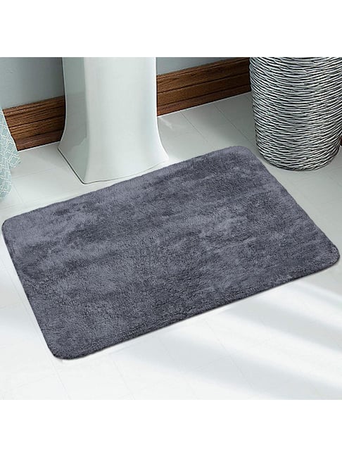 Saral Home Abstract Dark Grey Cotton Anti-Skid Bath Mat-image-42