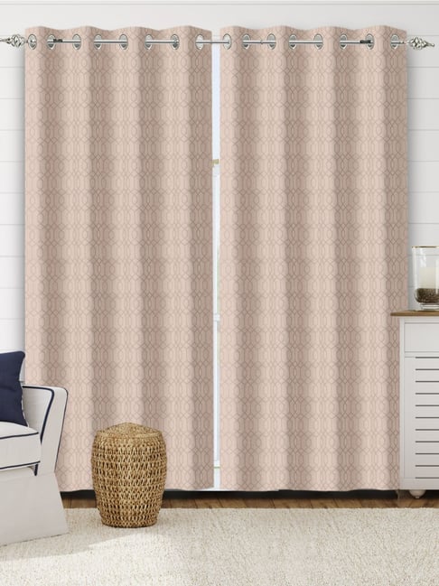 Saral Home Abstract Beige Cotton 7ft Door Curtains - Set of 2-image-16