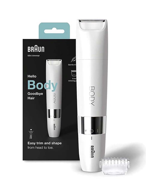 Braun Body Mini Trimmer BS1000 Wet and Dry (White)