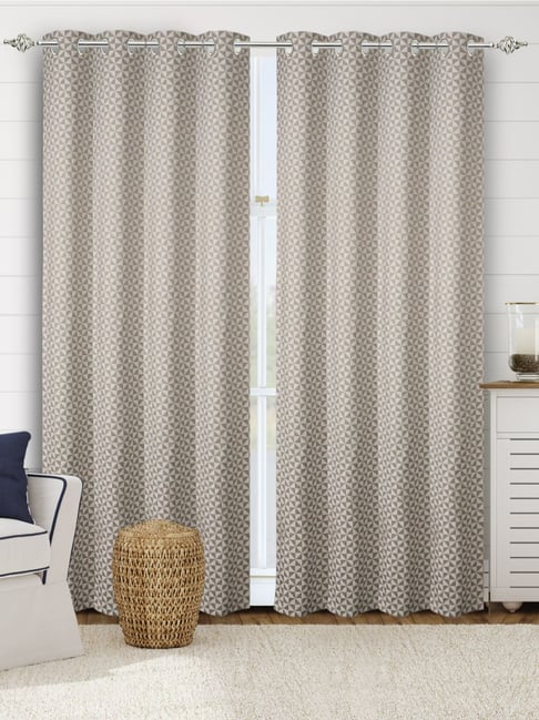Saral Home Abstract Grey Cotton 9ft Door Curtains - Set of 2-image-18