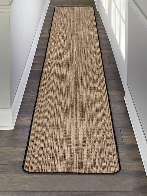 Saral Home Abstract Black Jute Anti Skid Runner-image-15