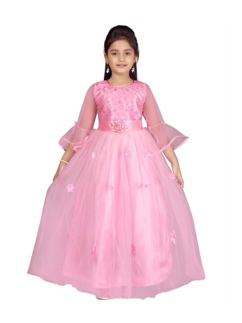 Buy Aarika Girls Navy Blue Solid A Line Dress - Dresses for Girls 2175204 |  Myntra