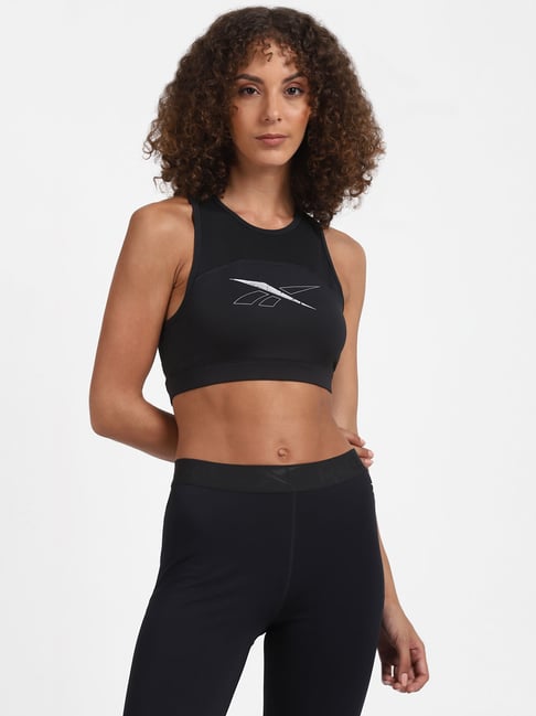 Reebok Black Non Wired Non Padded WOR Sports Bra