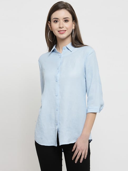 Global Republic Blue Regular Fit Shirt Price in India