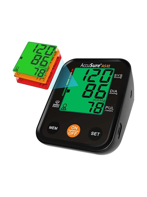 AccuSure 3 Color Smart Display Technology Blood Pressure Monitor (Black)