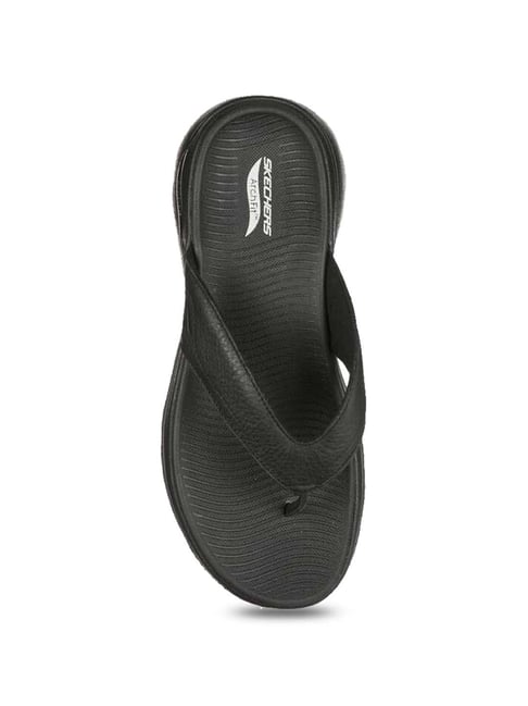 Buy Skechers Men s GO WALK ARCH FIT SANDAL Core Black Flip Flops