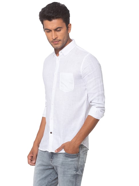 Buy Spykar White Slim Fit Shirt for Men 
