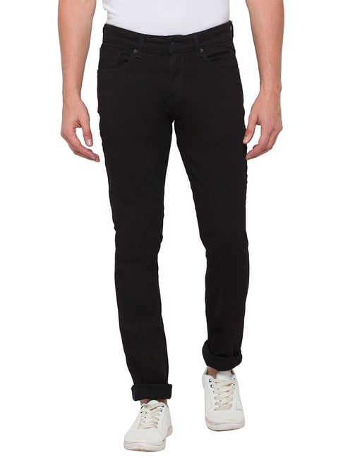 Spykar Black Slim Fit Low Rise Jeans