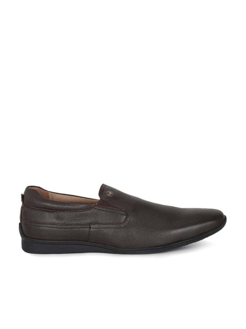 Louis Philippe Men's Brown Casual Slip-Ons