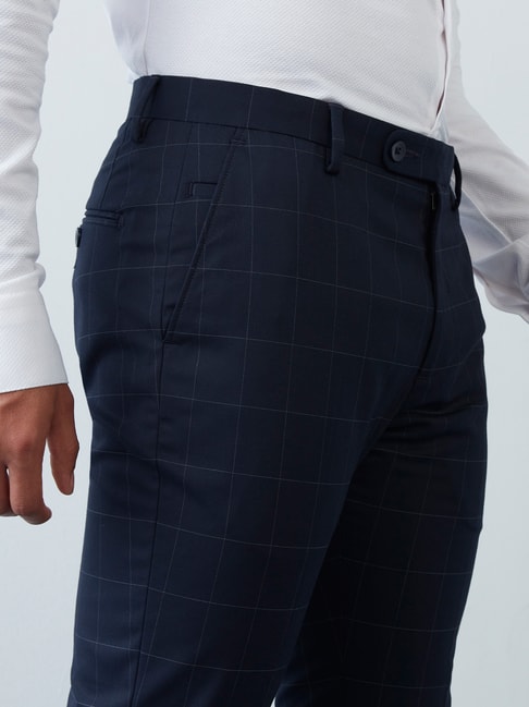 Buy WES Formals by Westside Grey Melange Carrot-Fit Trousers for Online @  Tata CLiQ