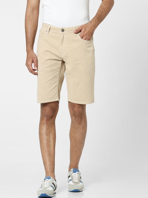 Jack & Jones Beige Regular Fit Shorts