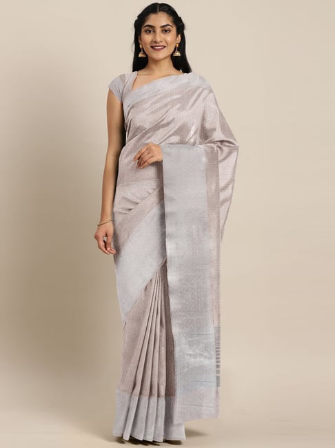 The Chennai Silks Beige Woven Saree With Unstitched Blouse Price in India