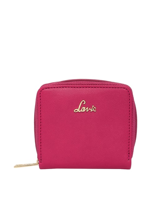 Lavie Pink Solid Zip Around Wallet for Women