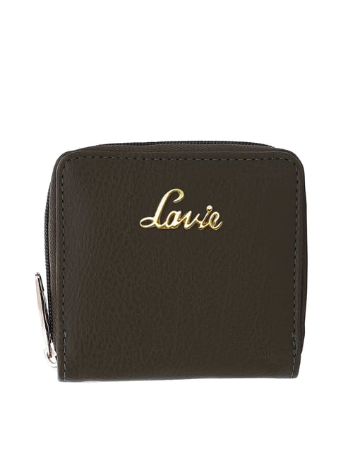 Lavie Olive Solid Zip Around Wallet for Women