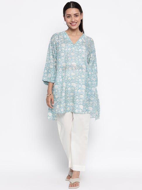 Fabindia Blue Printed Tunic