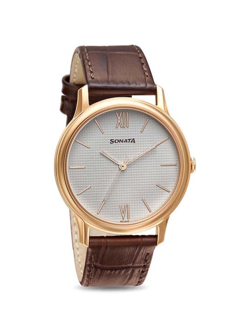 Sonata NN7128WL02 Beyond Gold Analog Watch for Men