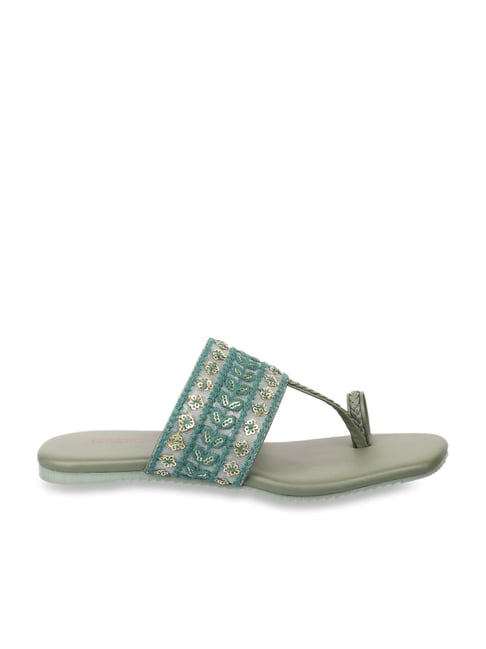 Walkway Women's Green Toe Ring Sandals Price in India