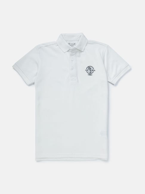 Gini & Jony Kids White Regular Fit Polo T-Shirt