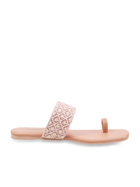 Walkway Women's Salmon Pink Toe Ring Sandals Price in India