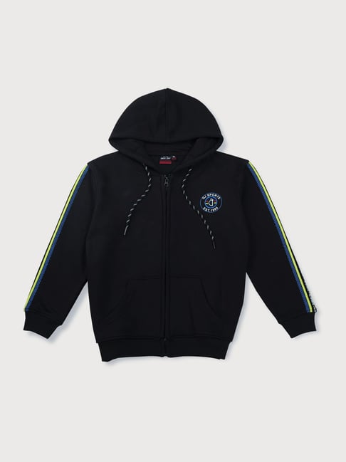 Gini & Jony Kids Black Regular Fit Hoodie