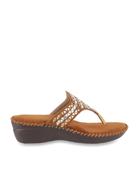 Metro Women's Tan Thong Wedges-picture-33