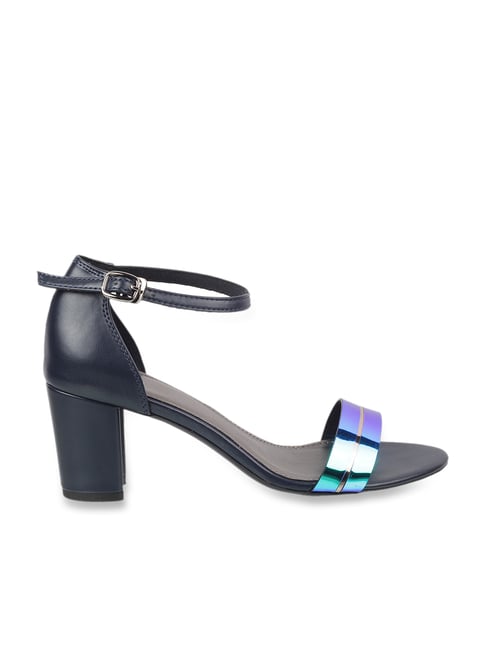 Mochi Women's Navy Ankle Strap Sandals-image-45