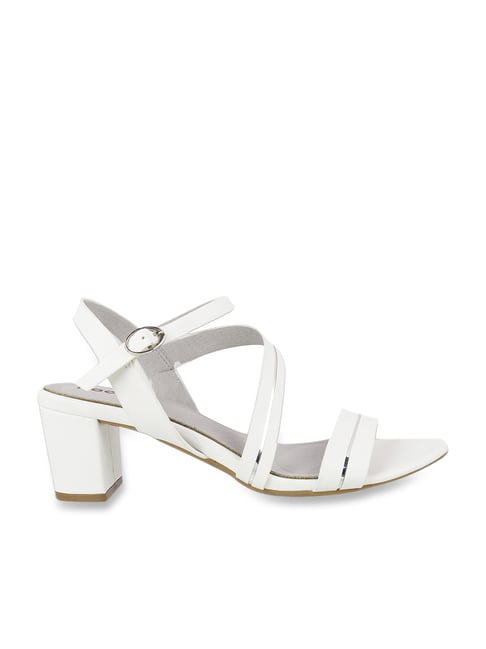 Clarita Block 90 Sandal in White Leather | Alexandre Birman