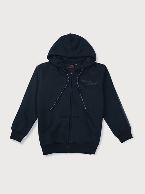 Gini & Jony Kids Navy Regular Fit Hoodie