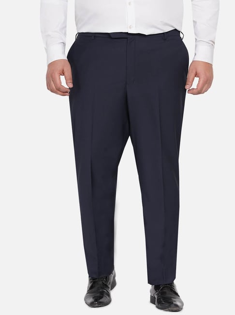 Buy Arrow Men Navy Mid Rise Twill Solid Smart Flex Formal Trousers   NNNOWcom