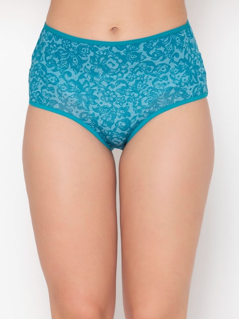 Clovia Blue Floral Print Hipster Panty Price in India