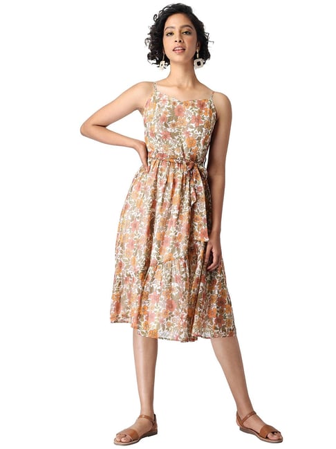 FabAlley Multicolored Floral Print Dress Price in India