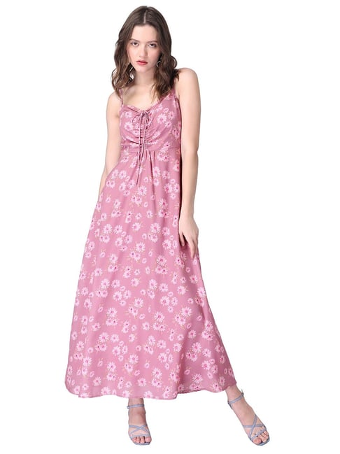 FabAlley Pink Floral Print Dress Price in India