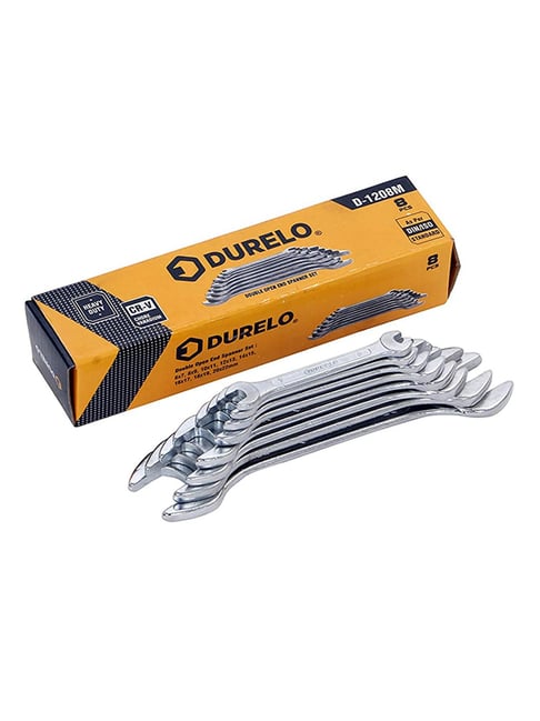 DURELO D-1208M 8 Piece Double Open End Spanner Set 6-22MM (Yellow)-DURELO-Electronics-TATA CLIQ