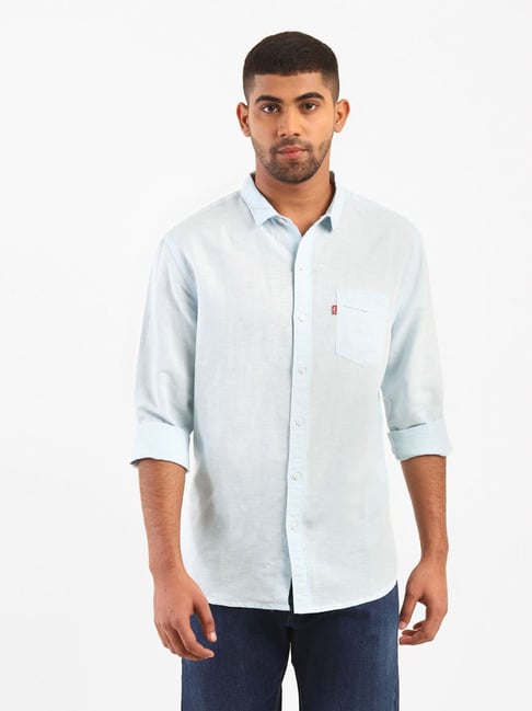 Buy Levi's Sky Blue Slim Fit Shirt for Men Online Tata CLiQ