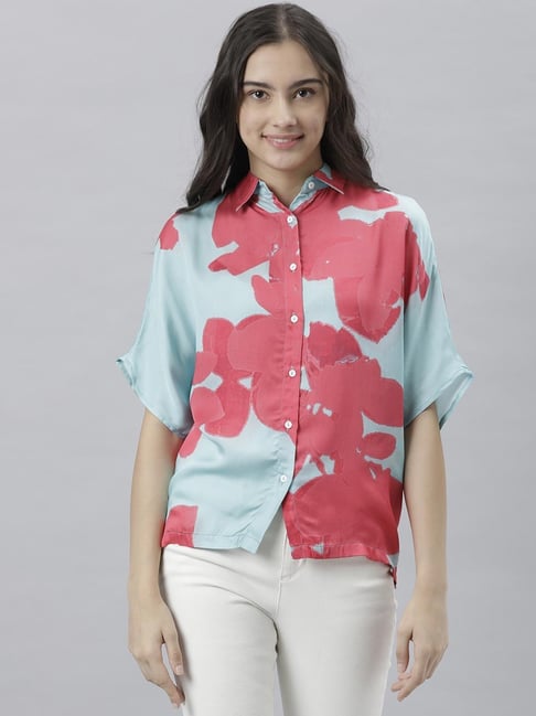 RAREISM Blue Abstract Print Shirt Price in India