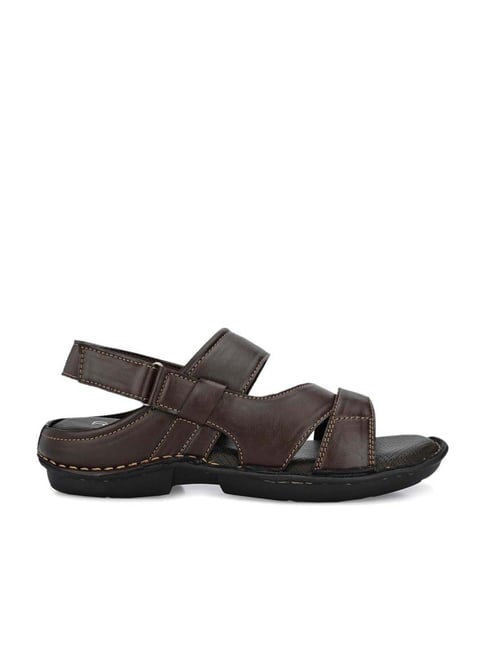 Buy Black Leather Strap Sandals For Men by Dmodot Online at Aza Fashions.
