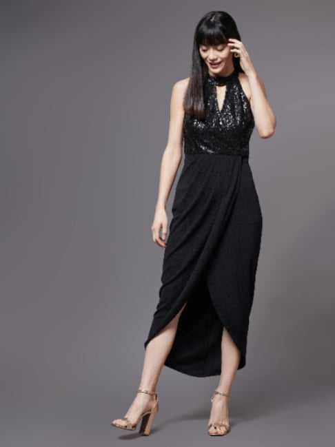 Miss Chase Black Embellished Dress Price in India