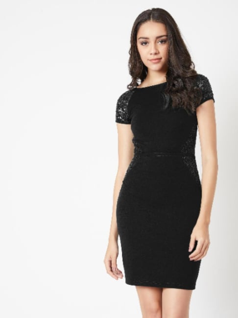 Miss Chase Black Embellished Dress Price in India
