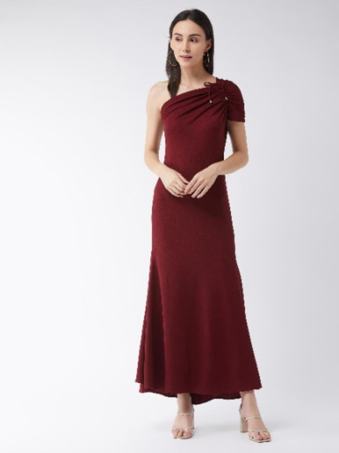 Miss Chase Maroon A-line Fit Dress Price in India