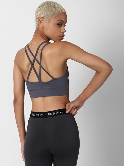 Buy Forever 21 Grey Non Wired Non Padded Sports Bra for Women