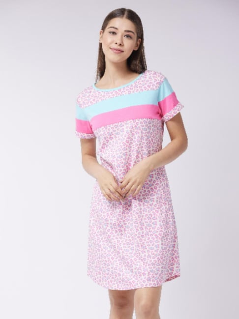 Miss Chase Pink Animal Print Night Dress-picture-12