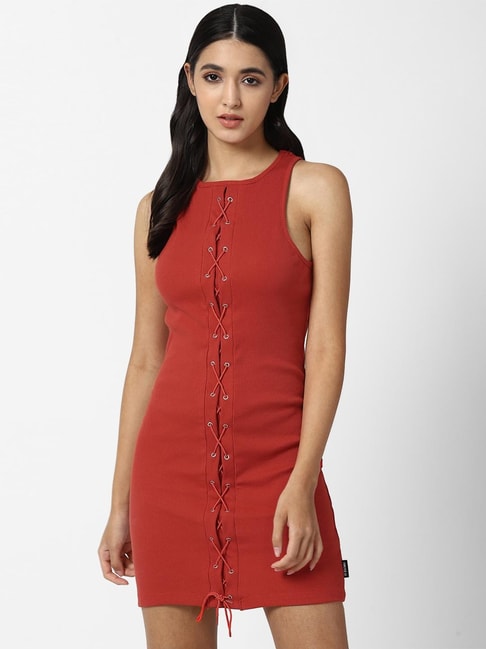 Forever 21 Red Regular Fit Dress Price in India