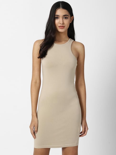 Forever 21 Beige Regular Fit Dress Price in India