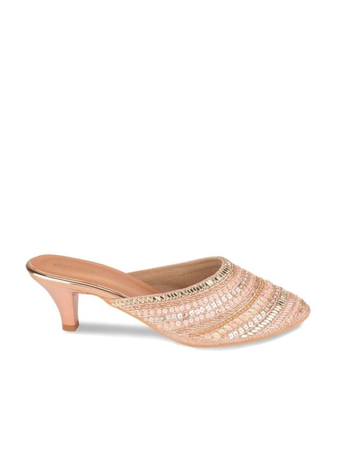 Rocia by Regal Women's Rose Gold Mule Shoes Price in India